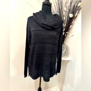 À La Carte's Versatile Black Cowl Neck Sweater size Medium